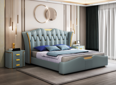 Bed Beds Double Hotel Luxury stainless steel Modern Designer Bedroom